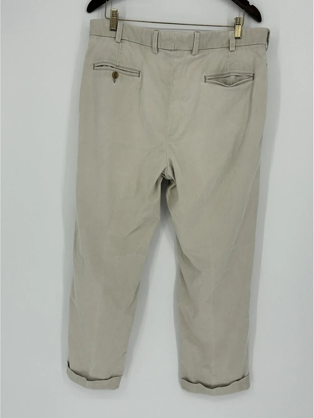 Bills Khakis Pants Men's 35 35x27 Tan Flat Front M2 Classic Fit Casual Comfort